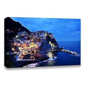 Canvas Wall Art Beautiful Landscape Grand Canal, Venice, Italy Painting Artwork for Home Prints Framed - 12x18 inches