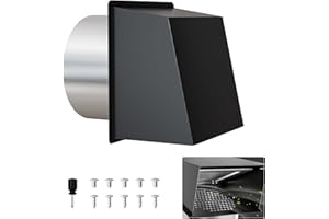 AOWALEN 8" Metal Hooded Wall Vent with Screen and Damper, Dryer Vent Cover Outside, Exterior Wall Vent Cover for Dryer Vent K
