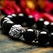 Merdia Ice Obsidian Stone Beaded Bracelet with Pixiu for Men 12MM