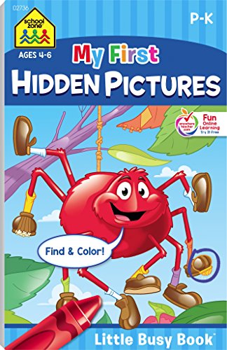 School Zone – My First Hidden Pictures Workbook – Ages 4 to 6, Preschool to Kindergarten, Activity Pad, Search & Find…