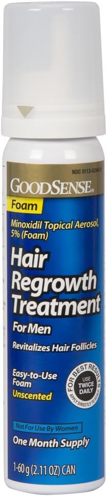 GoodSense Minoxidil Topical Aerosol, 5% (Foam) Hair Regrowth Treatment for Men, 12.66 Ounces: Health & Personal Care