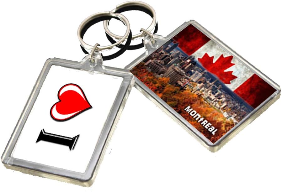 D007 Montreal Keyring I Heart Canada Travel Photo Keychain