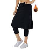 Xioker Women Athletic Knee Length Skirts with Leggings,Skorts Leggings&Skirted Capris Skorts for Women Yoga Pockets