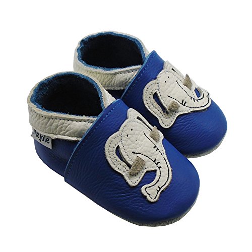 image for Mejale Baby Shoes Soft Sole Leather Crawling Moccasins Cartoon Elephan