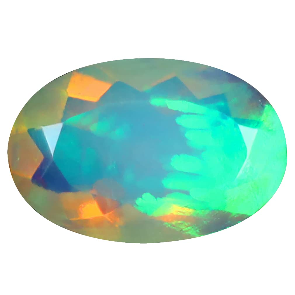 2.14 ct OVAL (13 X 9 MM) FLASHING 360 DEGREE MULTICOLOR RAINBOW ETHIOPIAN OPAL LOOSE GEMSTONE