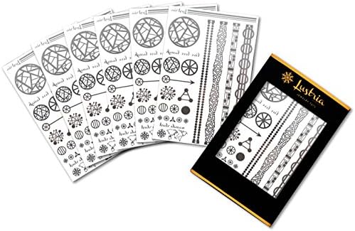 Lustria Metallic Tattoo Jewelry - Bracelets, Armlets & Anklet Flash Tattoos - Mondrian from South Beach - 6 Sheets 1 Design