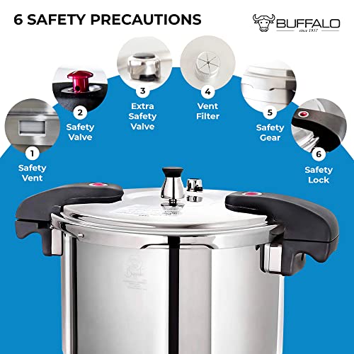 Buffalo 12 Quart Pressure Cooker Stainless Steel Large Canning Pot