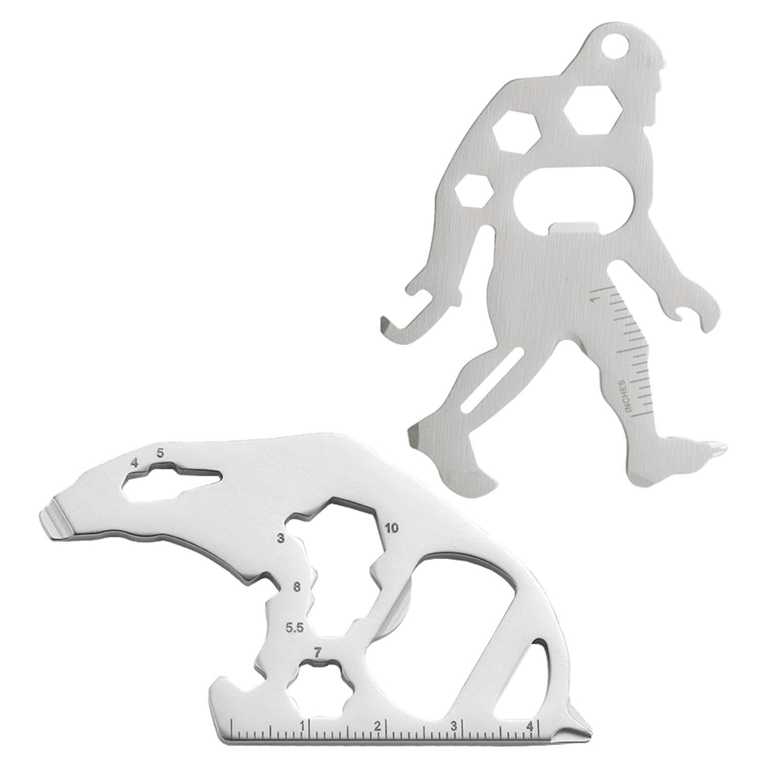 2 Pieces Animal Tool Cards, Multi-Purpose Tools, Stainless Steel Tools, Outdoor Backpack Pendants, Outdoor Accessories, Portable Tools, Creative Tools