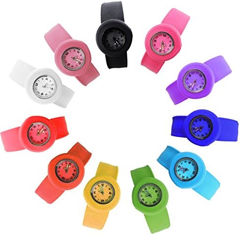 HSW Slap on Watch Silicone Quartz Number Fashion Watch Sport Wrist Band for Children Boy Girl Lady Women Men Unisex Snap Kids Watches