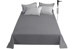 KABOUQI Grounding Sheet, Twin XL Size Grounding Flat Sheet with Silver Fiber Grounded Bed Sheet Earth Product for Improved Sleep & Stress Relief (Twin XL - 39"*80" Gray)