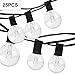 sunvito 25Feet String Lights with 25 G40 Clear Globe Bulbs + 2 Spare Bulbs,Connectable Indoor/Outdoor String Lights for Party Patio Backyard Garden Bistro Cafe Gazebo Porch Tents Decor (transparent)