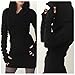 Clearance Sale! Women Hoodies Dress,Canserin Women Autumn Winter Long Sleeve Hoodies Pure Color Hooded Sweatshirt Dress Slim Fit Coat Mini Skirt (M, Black)