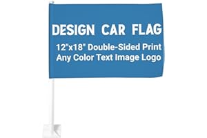 Custom Car Flags 12x18 inch, Personalised Window Flag Double Sided Print Any Color Text Logo Design Your Own Vehicles Banner 
