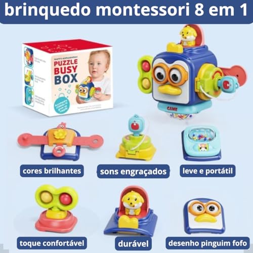 Cubo Mágico Educativo Brinquedo Sensorial Montessori Kidino Cubo de Atividades Infantil Ajuda Com As Habilidades Motoras do Bebê