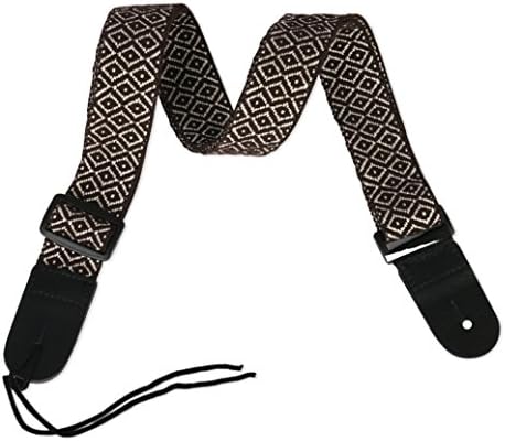 CYC Music GCS-03 Hootenanny Style Guitar Straps national wind style woven pattern cotton and leather