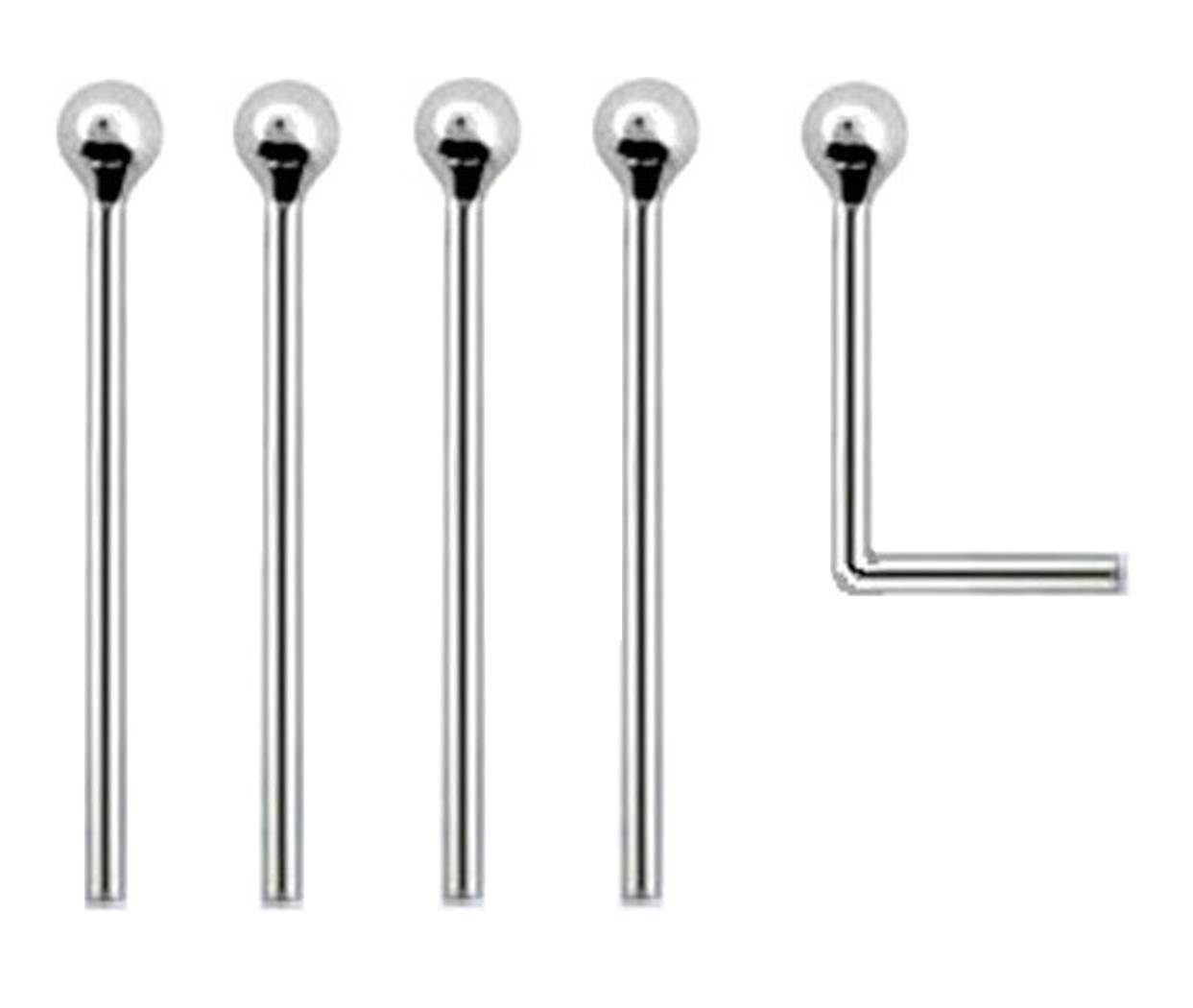 Tiny 1.5mm Ball Set of 5 Nose Studs 925 Silver Bend Yourself Thin 0.6mm Bar