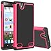 ZTE Lever Case, LK [Shock Absorption ] Impact Resistant Hybrid Dual Layer Armor Defender Protective Case Cover for ZTE Lever LTE (Hot Pink)