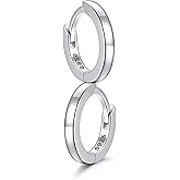 SILVERCUTE 925 Sterling Silver Huggie Hoop Earrings for Women,Hypoallergenic Small Hoop Earrings Lightweight Silver/14K Gold Hoops Cartilage Earrings for Women,8/10/12mm
