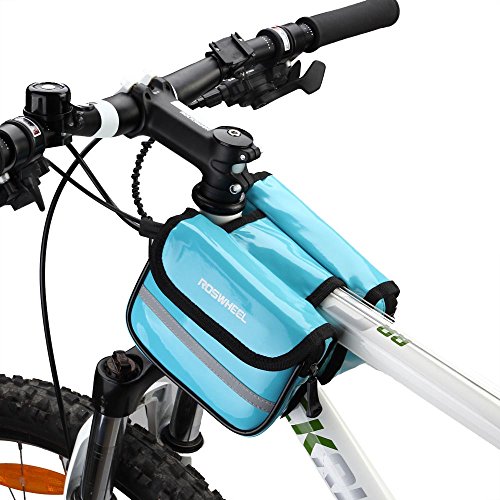 ezyoutdoor Bicycle Frame Double Pouch,Waterproof Resistant Cycling Top Front Tube Pouch Bike Frame Bag Cycling Front Pack Pipe Pouch Tool Bag,Random Color