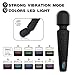 PHANXY® Vibrating Cordless Wand Massager with 9 Colors Breathing Light & 9 Patterns Waterproof Handheld Electric Massager for Shoulder, Neck, Back, Body Pain & Muscle Knots Release(Black)