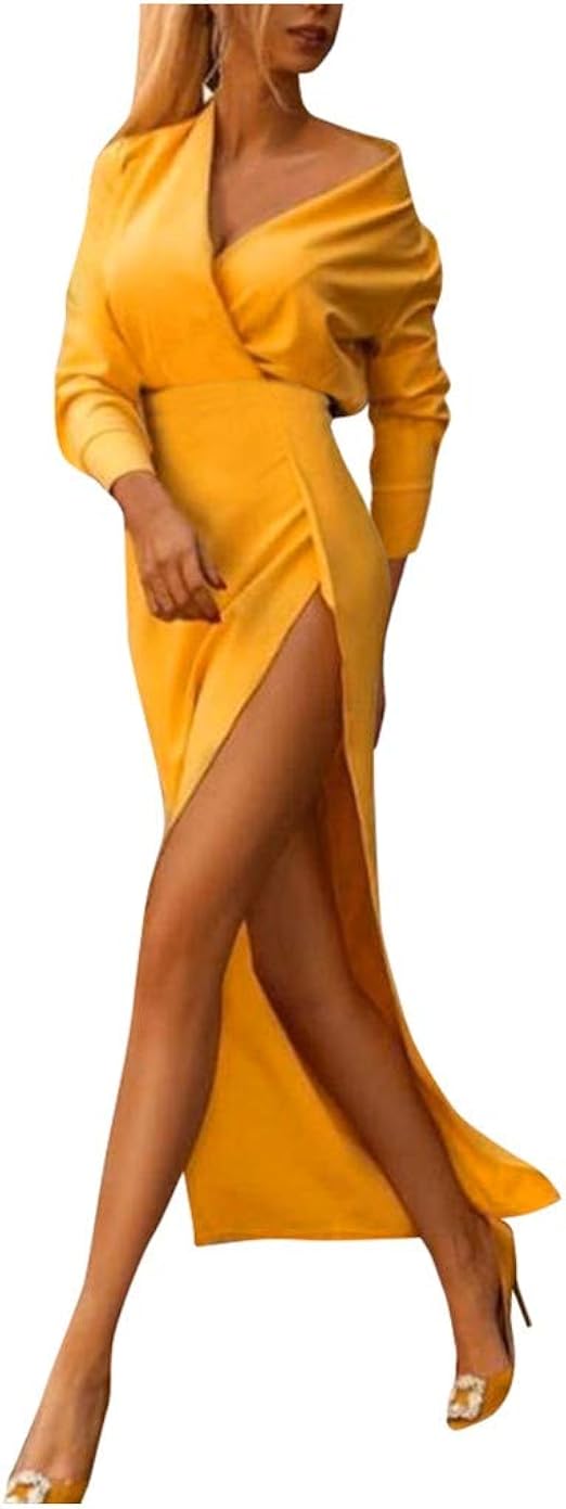 Transwen Damen V-Ausschnitt Strand Party Cocktailkleid ...