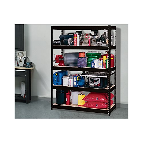 Edsal UR60BLK Heavy Duty 16Gauge Steel Boltless Shelving with 5