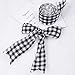 URATOT White and Black Plaid Burlap Ribbon Gingham Christmas Wrapping Ribbon Wired Plaid Ribbon for Crafts Decoration, Floral Bows Craft, 236 by 1.96 Inches