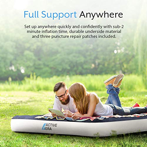 Active Era Luxury Camping Air Mattress with Built in Pump Queen Air
