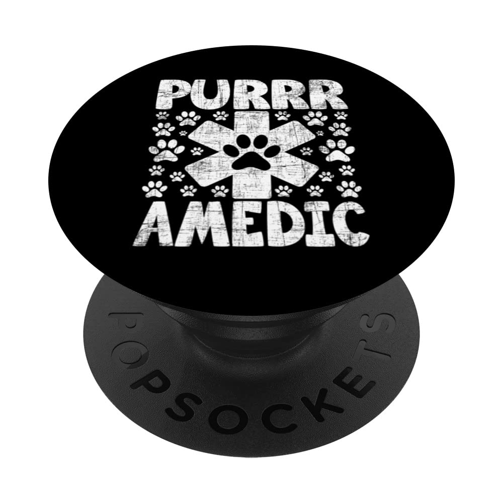 Purrramedic - Cat Paws Veterinarian Vet Technician Assistant PopSockets Swappable PopGrip