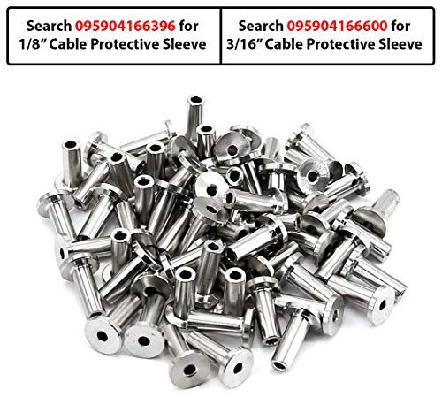 Stainless Steel 316 Grade Staircase Cable Railing Adjustable Tensioner Threaded Terminal End Fitting for 1/8" & 3/16" Cable on Round Post Or Square Railing Post (Satin Finish, 16-Pack) - Thumbnail 7