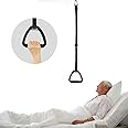 dangjuacua Bed Trapeze for Elderly, Ceiling Mounted Trapeze for Bed Mobility Transfer, Stand Ladder Bed Helper for Disabled, Elderly, Suitable for Hospital, Bedroom Bed Mobile Pull Up Aid