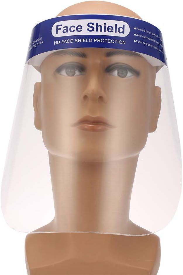 Decdeal 1PCS Protective Face Anti-spitting Isolation Safety Face Shield Resistant Full Face Transparent Dust-proof Anti-fog Visor Protection from Splash