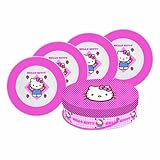 Paperproducts Design Hello Plaid Kitty Porcelain Plates, 8.25-Inch, Set of 4