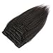 Kinky Straight Clip In Hair Extensions Human Hair 7pcs/set Natural Hair Clip Ins Kinky Straight 14Inch-70g Coarse Yaki Clip In Human Hair Extensions For Black Women