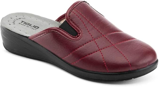 TIGLIO Pantofole Donna 1600 BORDEAUX (Taglia 41) - Con Zeppa, Comode E Calde - 2