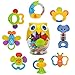 Baby Rattles Set 12Pcs Chewing Silicone Teether Shaker Infant Grasping Grab Toy Spin Shaking Bell Musical Toy Set, Early Educational Toy with Storage Box for Toddler Newborn Baby Infant Boys Girls
