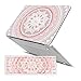 MacBook Air 13 Inch Case (Release 2010-2017 Older Version),iCasso Rubber Coated Soft Touch Hard Case with Keyboard Cover Only Compatible Macbook Air 13 Inch (Model:A1369/A1466), Pink&White Medallion