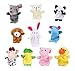 Emorefun Joe 10 pcs Novelty Finger Puppets Set Cartoon Animal Style Soft Velvet Dolls Props Educational Toys for Baby Story Time, Shows, Playtime