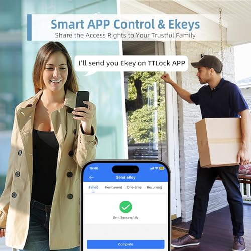 Razuvious Smart Lock,Fingerprint Door Lock with 4585 Mortise.Keyless Entry Bluetooth Lock,Free APP,IC Card,Anti-peep Code,TT Lock App Control,for Home,Office,Apartment (R1)