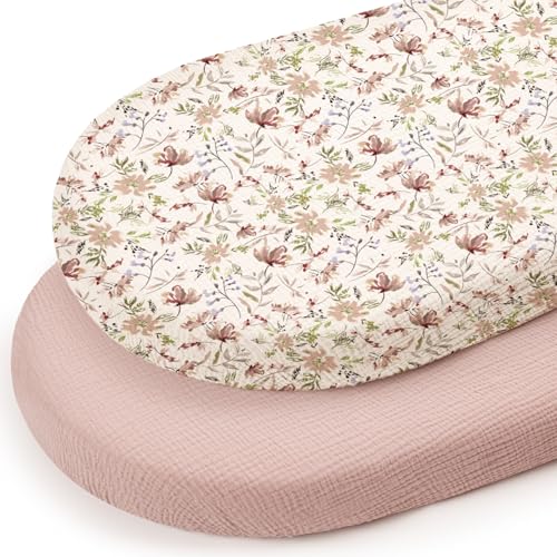 Lulumoon Muslin Baby Bassinet Sheets Fitted