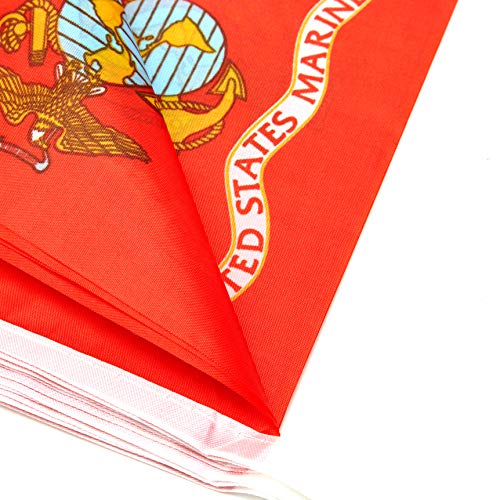 TSMD 100 Feet US Marine Corps Flag Small Mini United States Military Polyester Flags Banner,Decorations Supplies for Army Party Events Celebration - Thumbnail 3
