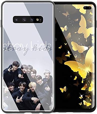 Samsung Galaxy S8 Case, Tempered Glass Back Cover Soft Silicone Bumper Compatible with Samsung Galaxy S8 AM-23 Stray Kids