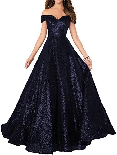 YIRENWANSHA 2018 Off Shoulder Prom Dress for Women Long Sequin Manual Beaded Formal Gown SHPD41
