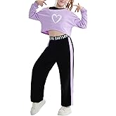 MIANZHI Girls 3 Piece Outfits Graphic Crop Top Camisole and Sweatpants Set Summer Workout Shirt Tank and Pants Overalls
