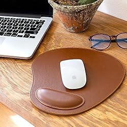 Londo Leather Oval Mousepad with Wrist Rest