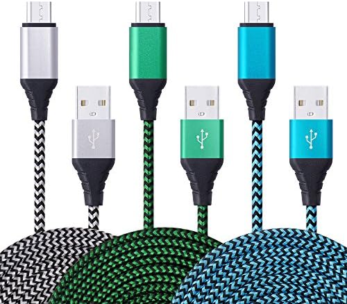 Micro USB Charger, CCLV Premium [3-Pack] 6FT Nylon Braided High Speed USB 2.0 A Male to Micro B Data Sync &amp; Charger Cables for Samsung Galaxy S6 Edge, S7 Edge, Note 5, HTC, Sony, Nokia, LG and More