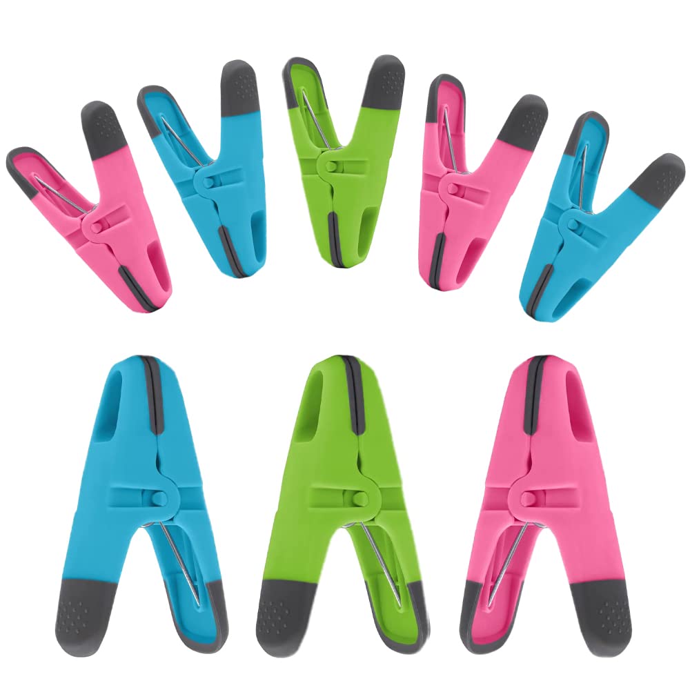 Pegs It Soft Grip Clothes Pegs, 24 Pcs, Blue, Green, Hot Pink, Plastic, Spring-loaded, Stainless Steel