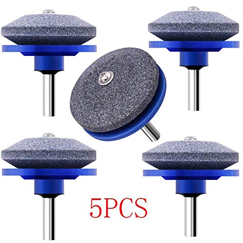 YOLIYANA Universal Lawnmower Blade Sharpener, Grinder Wheel Stone, Lawn Mower Blade Balancer Tool for Any Power Drill Hand Drill, for Garden, Courtyard, Kitchen -5Pack