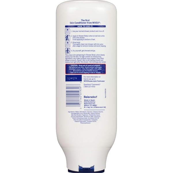 NIVEA COCOA BUTTER IN SHOWER LOTION, BODY LOTION FOR DRY SKIN, 13.5 FL OZ BOTTLE