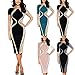 Goddessvan Women's Short Sleeve Patchwork Slim Bodycon Business Pencil Dress